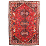 Shiraz Persian Rug 8x5 ft - Semi Antique Medallion (Toranj), Geometric Madder Red, Crimson, Dark Red Hand Knotted | front view | SKU 111491