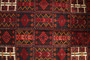 Lori Persian Rug 8x4 ft - Semi Antique Geometric Red, Brown Hand Knotted | corner detail | SKU 111493