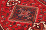 Shiraz Persian Rug 7'3" x 3'10" - Semi Antique Geometric Blue, Red Hand Knotted | corner detail | SKU 111494