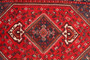 Shiraz Persian Rug 7x3 ft - Semi Antique Geometric Blue, Red Hand Knotted | full view | SKU 111494