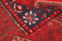 Shiraz Persian Rug 7x3 ft - Semi Antique Geometric Blue, Red Hand Knotted | side view | SKU 111494