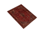 Shiraz Persian Rug 7x5 ft - Semi Antique Medallion Geometric Madder Red, Dark Red, Burgundy Hand Knotted | corner detail | SKU 111496