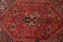 Shiraz Persian Rug 7x5 ft - Semi Antique Medallion Geometric Madder Red, Dark Red, Burgundy Hand Knotted | side view | SKU 111496