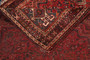 Shiraz Persian Rug 7'5" x 5'2" - Semi Antique Geometric Blue, Red Hand Knotted | back view | SKU 111496