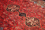 Shiraz Persian Rug 8'4" x 5'7" - Semi Antique Geometric Blue, Red Hand Knotted | detail view | SKU 111497