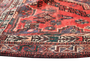 Shiraz Persian Rug 8x5 ft - Semi Antique Geometric, Diamond Lattice Madder Red, Dark Red, Navy Blue Hand Knotted | texture detail | SKU 111499