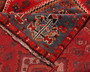 Shiraz Persian Rug 6x3 ft - Semi Antique Medallion Geometric Madder Red, Navy Blue, Cream Hand Knotted | back view | SKU 111502