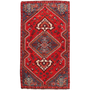 Shiraz Persian Rug 6x3 ft - Semi Antique Geometric Blue, Red Hand Knotted | front view | SKU 111502