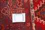 Shiraz Persian Rug 6'12" x 3'9" - Semi Antique Geometric Blue, Red Hand Knotted | pile detail | SKU 111503
