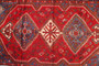 Shiraz Persian Rug 6'12" x 3'9" - Semi Antique Geometric Blue, Red Hand Knotted | full view | SKU 111503