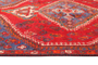 Shiraz Persian Rug 6x3 ft - Semi Antique Geometric Blue, Red Hand Knotted | back view | SKU 111503