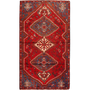 Shiraz Persian Rug 6'12" x 3'9" - Semi Antique Geometric Blue, Red Hand Knotted | front view | SKU 111503