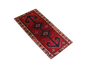Shiraz Persian Rug 8x3 ft - Semi Antique Geometric, Tribal and Nomadic Madder Red, Dark Red, Navy Blue Hand Knotted | back view | SKU 111512