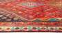 Shiraz Persian Rug 8'2" x 5'2" - Semi Antique Geometric Blue, Red Hand Knotted | back view | SKU 111515