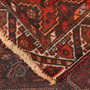 Shiraz Persian Rug 4x3 ft - Semi Antique Herati (Mahi), Geometric Madder Red, Dark Red, Ivory Hand Knotted | corner detail | SKU 111516
