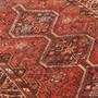 Shiraz Persian Rug 4x3 ft - Semi Antique Herati (Mahi), Geometric Madder Red, Dark Red, Ivory Hand Knotted | back view | SKU 111516