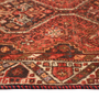 Shiraz Persian Rug 4x3 ft - Semi Antique Herati (Mahi), Geometric Madder Red, Dark Red, Ivory Hand Knotted | side view | SKU 111516