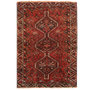 Shiraz Persian Rug 4'10" x 3'3" - Semi Antique Geometric Blue, Red Hand Knotted | front view | SKU 111516