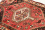Shiraz Persian Rug 4x3 ft - Antique Medallion Geometric Madder Red, Dark Red, Cream Hand Knotted | full view | SKU 111517