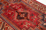 Shiraz Persian Rug 5'0" x 3'7" - Semi Antique Geometric Blue, Red Hand Knotted | corner detail | SKU 111518
