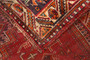 Shiraz Persian Rug 5'0" x 3'7" - Semi Antique Geometric Blue, Red Hand Knotted | full view | SKU 111518