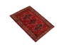 Shiraz Persian Rug 6x4 ft - Semi Antique Medallion Toranj Geometric Madder Red Dark Red Burgundy Hand Knotted | corner detail | SKU 111520