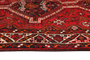 Shiraz Persian Rug 6x4 ft - Semi Antique Medallion Toranj Geometric Madder Red Dark Red Burgundy Hand Knotted | back view | SKU 111520