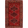 Shiraz Persian Rug 6x4 ft - Semi Antique Geometric Blue, Red Hand Knotted | front view | SKU 111520
