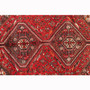 Shiraz Persian Rug 6'3" x 4'10" - Semi Antique Geometric Blue, Red Hand Knotted | pile detail | SKU 111522