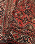 Shiraz Persian Rug 6x4 ft - Semi Antique Geometric Blue, Red Hand Knotted | back view | SKU 111526