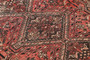 Shiraz Persian Rug 6'3" x 4'11" - Semi Antique Geometric Blue, Red Hand Knotted | corner detail | SKU 111526