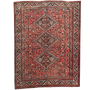 Shiraz Persian Rug 6'3" x 4'11" - Semi Antique Geometric Blue, Red Hand Knotted | front view | SKU 111526