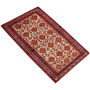 Baluch Persian Rug 5x3 ft - Semi Antique Mihrab Red, Blue Hand Knotted | texture detail | SKU 111527