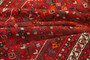 Shiraz Persian Rug 5'0" x 3'6" - Semi Antique Geometric Blue, Red Hand Knotted | full view | SKU 111528