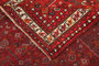 Shiraz Persian Rug 5'0" x 3'6" - Semi Antique Geometric Blue, Red Hand Knotted | pile detail | SKU 111528