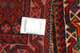 Shiraz Persian Rug 4x2 ft - Semi Antique Geometric Blue, Red Hand Knotted | corner detail | SKU 111529