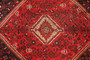 Shiraz Persian Rug 8x5 ft - Semi Antique Geometric Blue, Red Hand Knotted | full view | SKU 111532