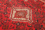 Shiraz Persian Rug 8x5 ft - Semi Antique Geometric Blue, Red Hand Knotted | detail view | SKU 111532