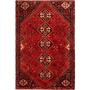 Shiraz Persian Rug 8'0" x 5'1" - Semi Antique Geometric Blue, Red Hand Knotted | front view | SKU 111534