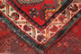 Shiraz Persian Rug 4x3 ft - Semi Antique Medallion (Toranj), Geometric Red, Dark Red, Cream Hand Knotted | pile detail | SKU 111535