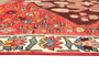 Bakhtiari Persian Rug 9x4 ft - Semi Antique Medallion Toranj Geometric Madder Red Cream Navy Blue Hand Knotted | texture detail | SKU 111538