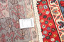 Isfahan Persian Rug 10x5 ft - Semi Antique Medallion Crimson, Cream Hand Knotted | corner detail | SKU 111539