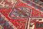 Isfahan Persian Rug 10x5 ft - Semi Antique Medallion Crimson, Cream Hand Knotted | full view | SKU 111539