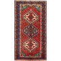 Isfahan Persian Rug 10'4" x 5'3" - Semi Antique Medallion Crimson, Cream Hand Knotted | front view | SKU 111539