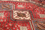 Abadeh Persian Rug 6x5 ft - Semi Antique Geometric Red, Ivory Hand Knotted | full view | SKU 111541