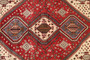 Abadeh Persian Rug 6'8" x 5'3" - Semi Antique Geometric Red, Ivory Hand Knotted | pile detail | SKU 111541