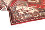 Abadeh Persian Rug 6x5 ft - Semi Antique Medallion Geometric Madder Red, Ivory, Navy Blue Hand Knotted | texture detail | SKU 111541