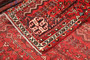 Shiraz Persian Rug 8x5 ft - Semi Antique Medallion (Toranj), Geometric Madder Red, Dark Red, Cream Hand Knotted | side view | SKU 111543