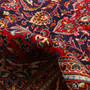 Kashan Persian Rug 10'5" x 6'9" - Semi Antique Medallion Crimson, Navy Blue Hand Knotted | texture detail | SKU 111550
