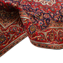 Kashan Persian Rug 10'5" x 6'9" - Semi Antique Medallion Crimson, Navy Blue Hand Knotted | detail view | SKU 111550
